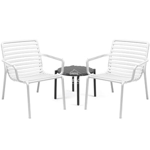 Doga 3 Piece Set - White - Outdoor Dining Set - Nardi