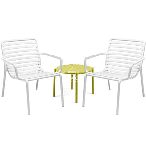 Doga 3 Piece Set - White - Outdoor Dining Set - Nardi