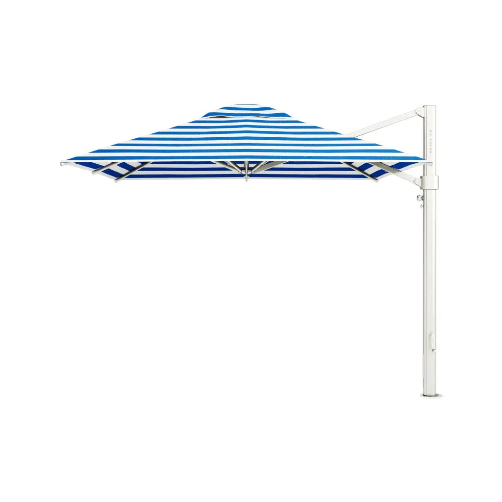 Eclipse V4 Blue Stripe Custom Cantilever Umbrella - 4 sizes - Cantilever Side Post Umbrella - Instant Shade