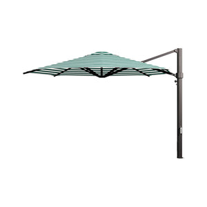 Eclipse V4 Teal Stripe Custom Cantilever Umbrella - 4 sizes - Cantilever Side Post Umbrella - Instant Shade