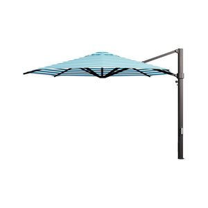 Eclipse V4 Turquoise Stripe Custom Cantilever Umbrella - 4 sizes - Cantilever Side Post Umbrella - Instant Shade