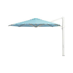 Eclipse V4 Turquoise Stripe Custom Cantilever Umbrella - 4 sizes - Cantilever Side Post Umbrella - Instant Shade