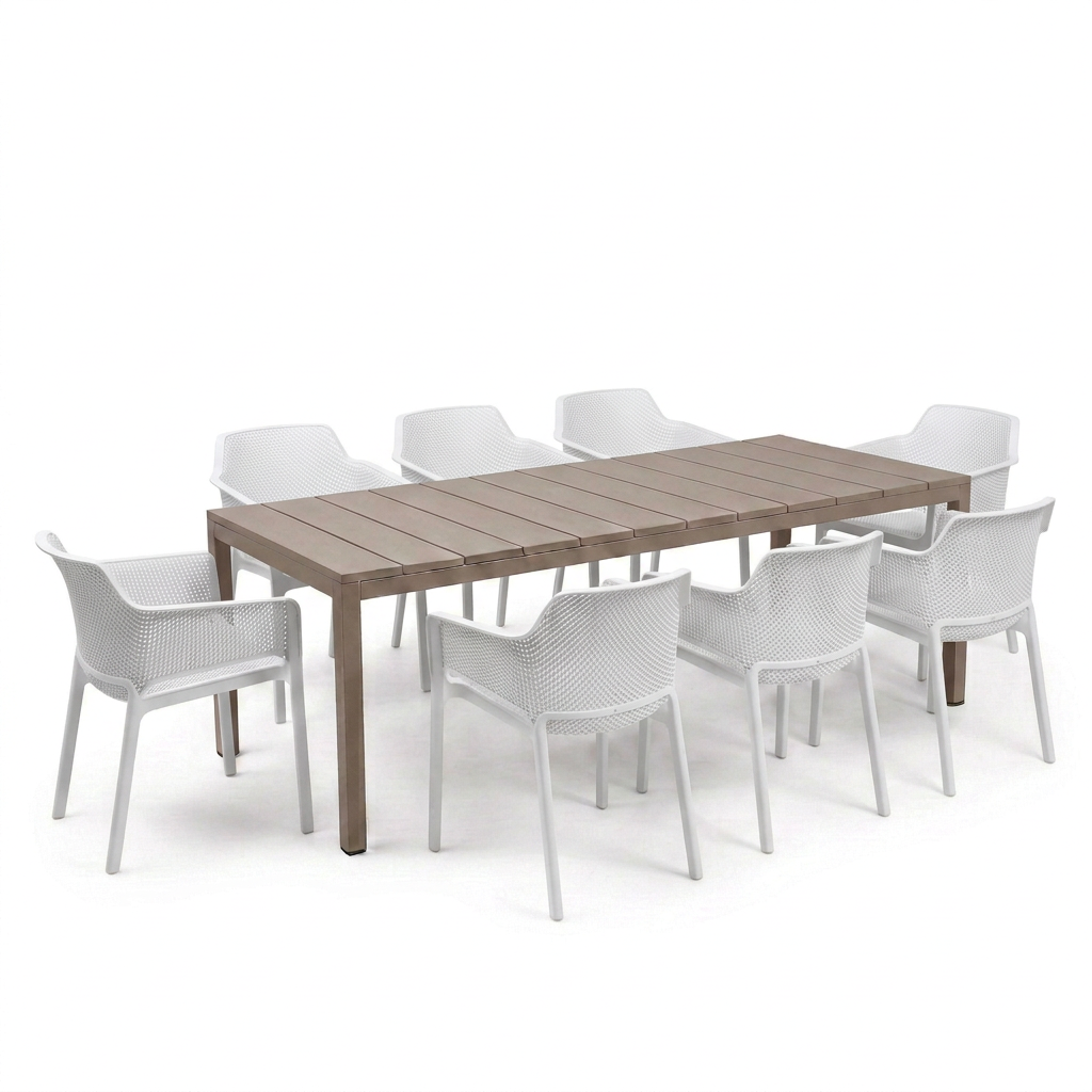 Eight-chair setting in white