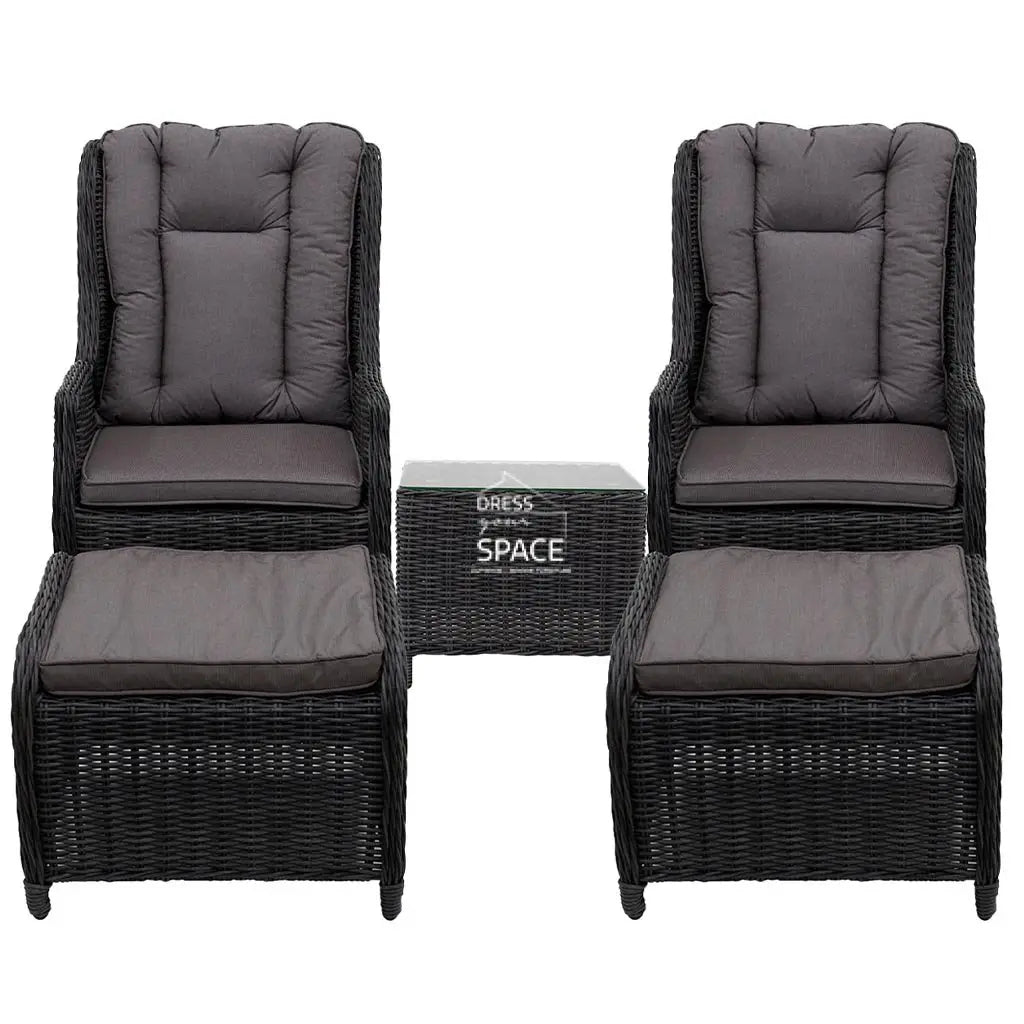 Elizabeth 5 Piece Recliner Set - Castle Grey - Outdoor Recliner - DYS Outdoor