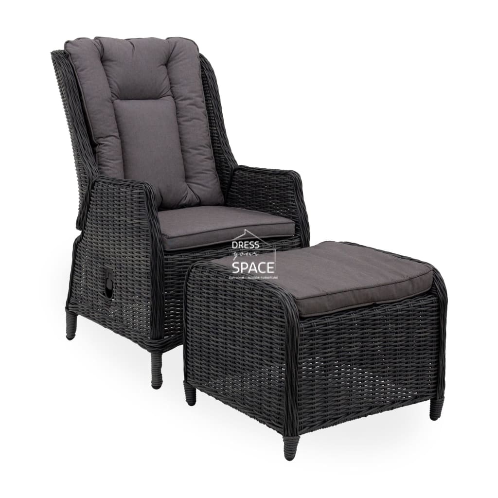 Elizabeth Recliner + Ottoman - Castle Grey - Outdoor Recliner - DYS Outdoor
