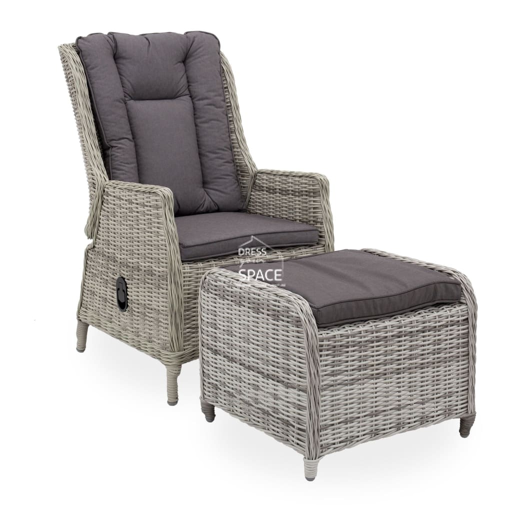 Elizabeth Recliner + Ottoman - Zen White - Outdoor Recliner - DYS Outdoor