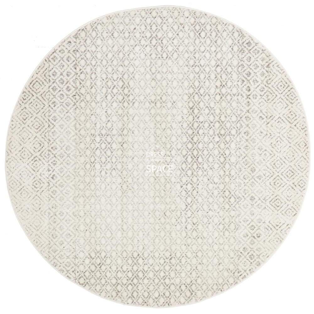 Evoke Diamond Grey Round Rug - Indoor Round Rug - Rug Culture