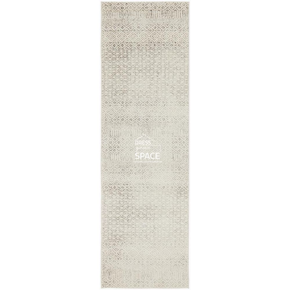 Evoke Diamond Grey Runner Rug - Indoor Hallway Runner - Rug Culture
