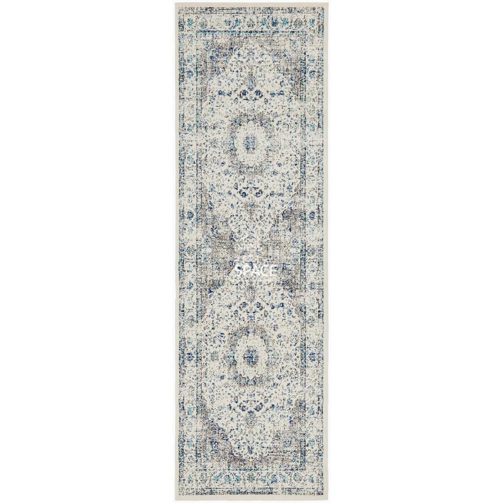 Evoke Mist White Runner Rug - Indoor Hallway Runner - Rug Culture