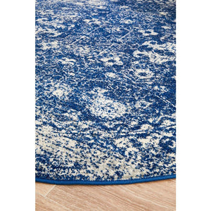 Evoke Oasis Navy Round Rug - Indoor Round Rug - Rug Culture