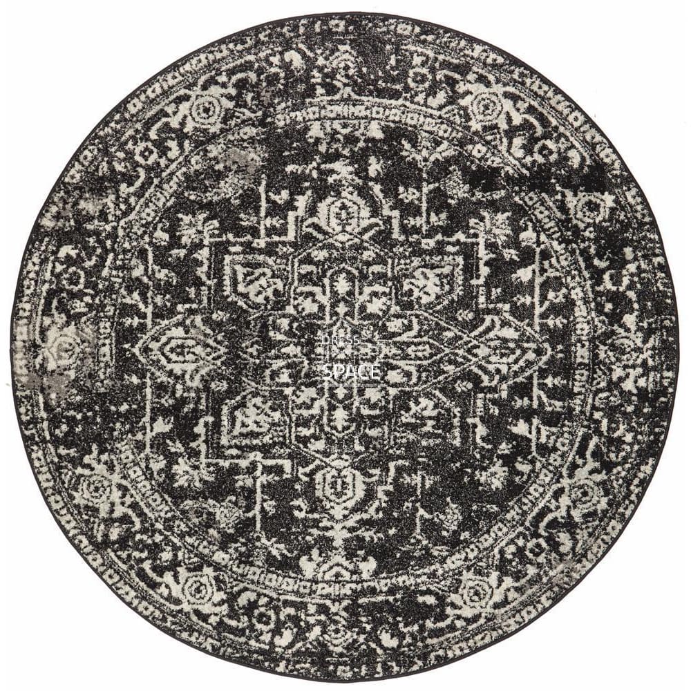 Evoke Scape Charcoal Round Rug - Indoor Round Rug - Rug Culture