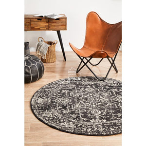 Evoke Scape Charcoal Round Rug - Indoor Round Rug - Rug Culture