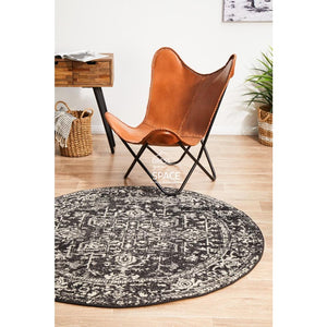 Evoke Scape Charcoal Round Rug - Indoor Round Rug - Rug Culture