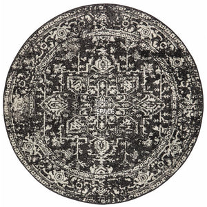 Evoke Scape Charcoal Round Rug - Indoor Round Rug - Rug Culture