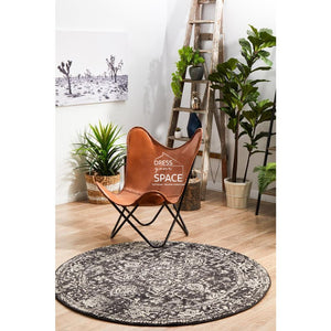 Evoke Scape Charcoal Round Rug - Indoor Round Rug - Rug Culture