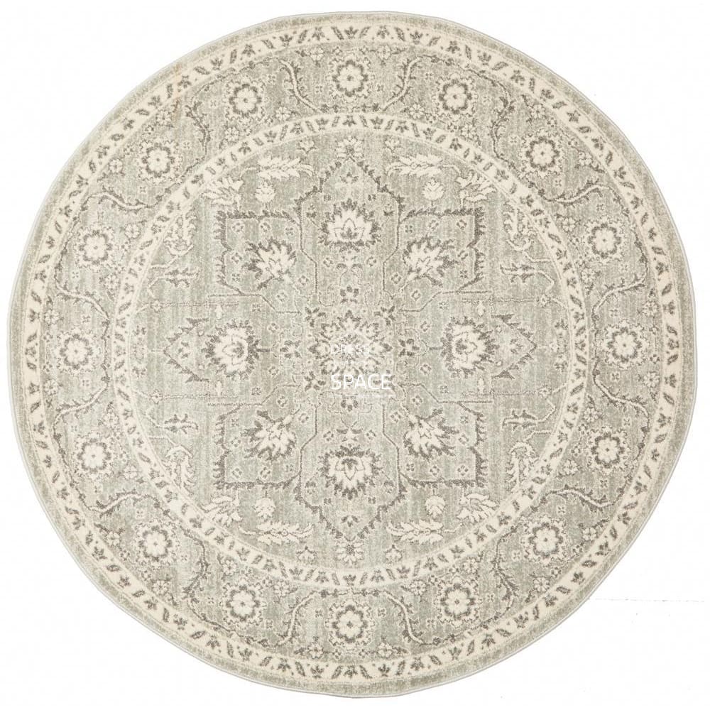 Evoke Silver Flower Round Rug - Indoor Round Rug - Rug Culture