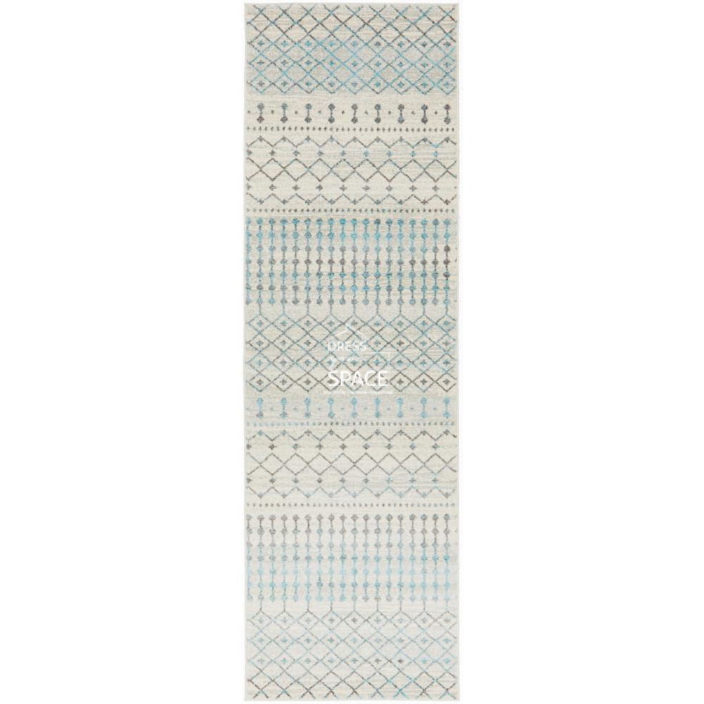 Evoke Slate White Runner Rug - Indoor Hallway Runner - Rug Culture