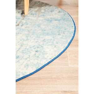 Evoke Transpose Blue Round Rug - Indoor Round Rug - Rug Culture