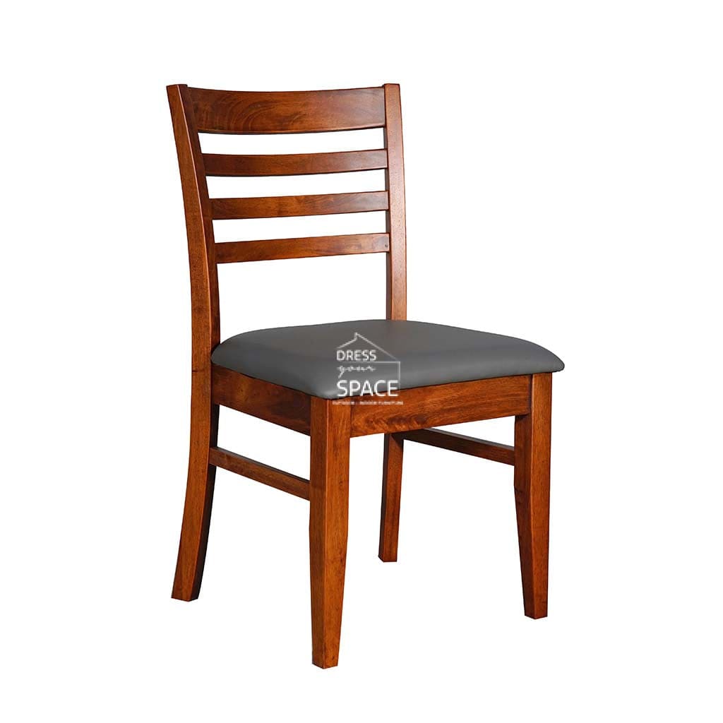Flora Dining Chair - Antique Maple Veneer Frame / Carbon PU Seat - Indoor Dining Chair - DYS Indoor