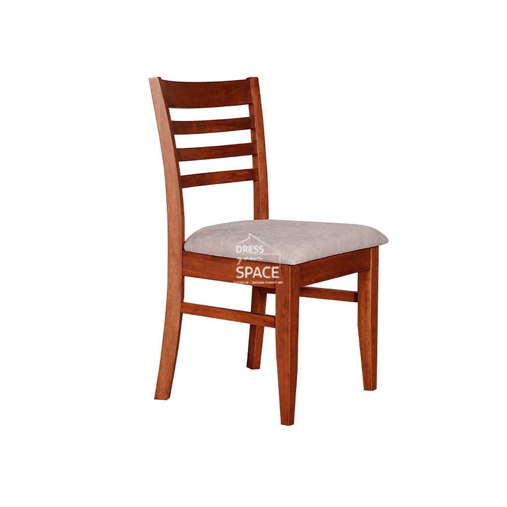 Flora Dining Chair - Antique Maple Veneer Frame / Dove Fabric Seat - Indoor Dining Chair - DYS Indoor