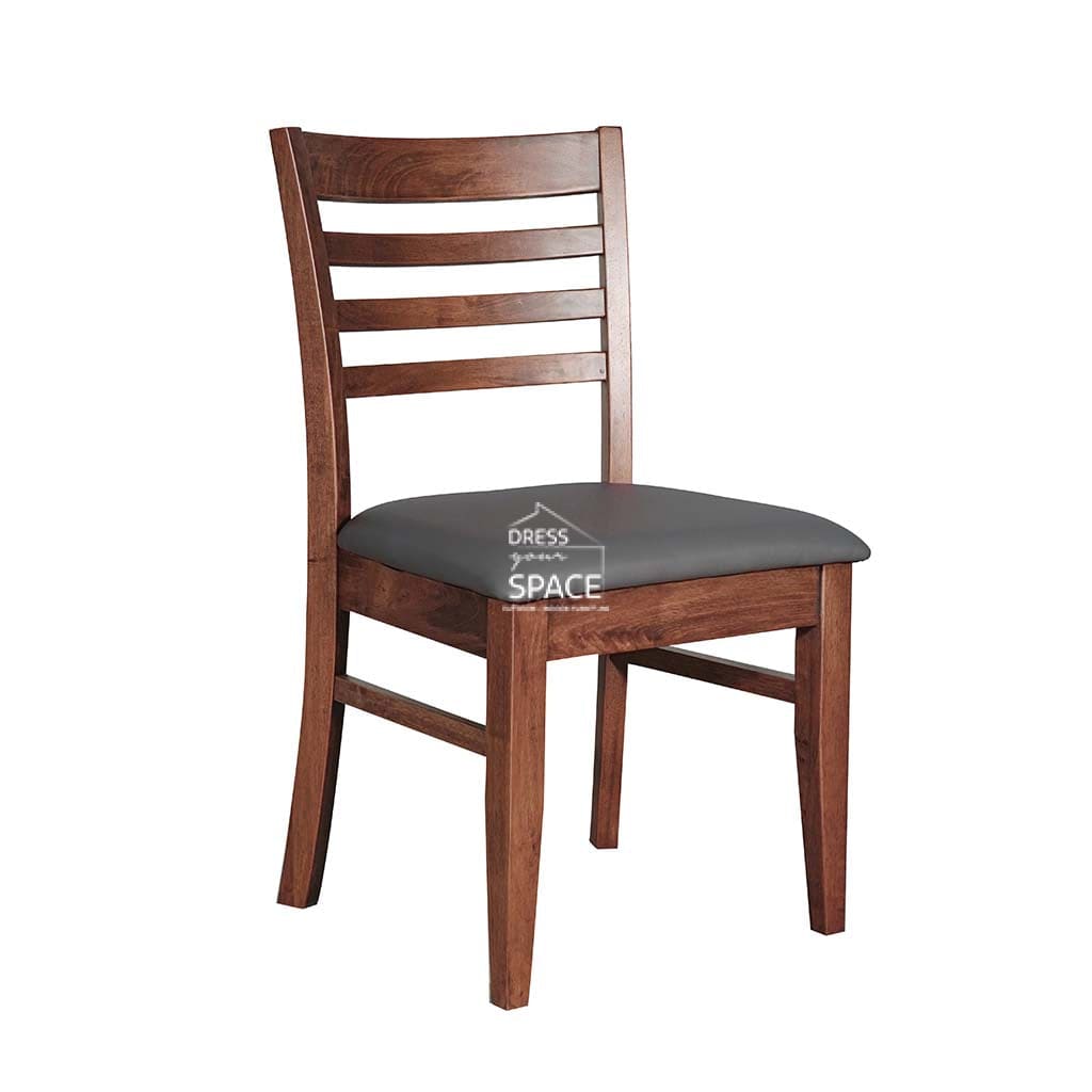 Flora Dining Chair - Light Walnut Veneer Frame / Carbon PU Seat - Indoor Dining Chair - DYS Indoor