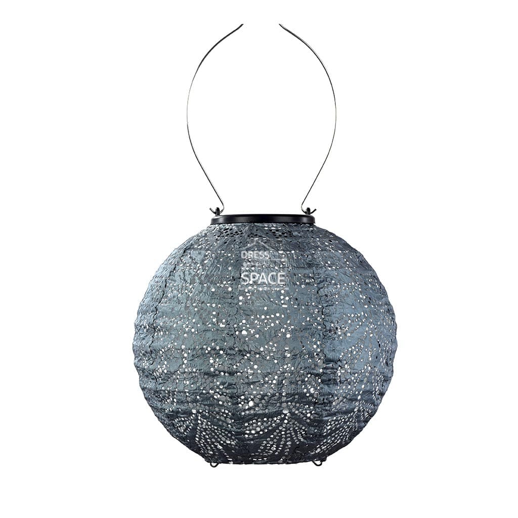 Folia Round 20 - Grey Blue Solar Lantern Outdoor Lighting Lumiz