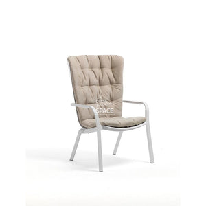 Folio Arm Chair with Cushion - White/Lino - Outdoor Chair - Nardi