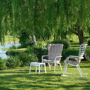 Folio Arm Chair with Cushion - White/Lino - Outdoor Chair - Nardi
