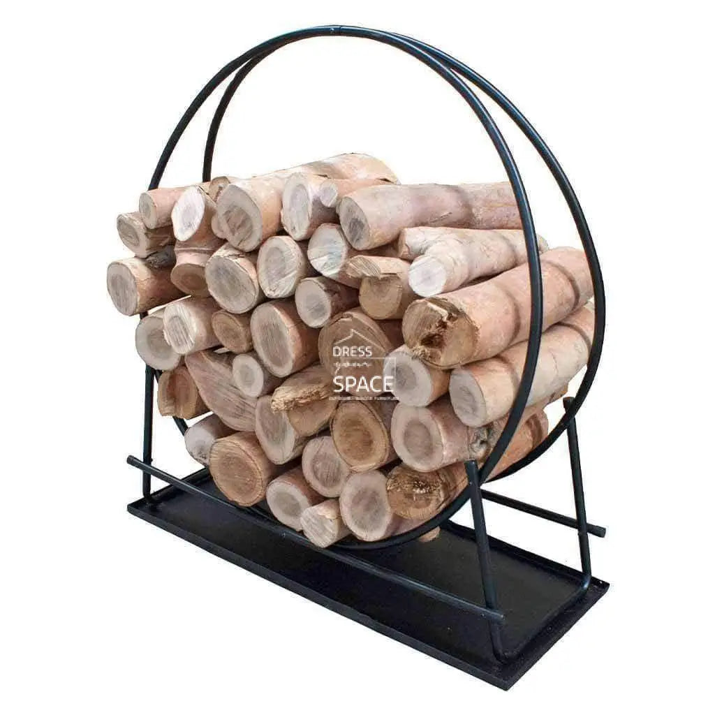 Gabriel xL Ring Wood Rack + Tray - Wood Log Holder - DYS Fireplace Accessories