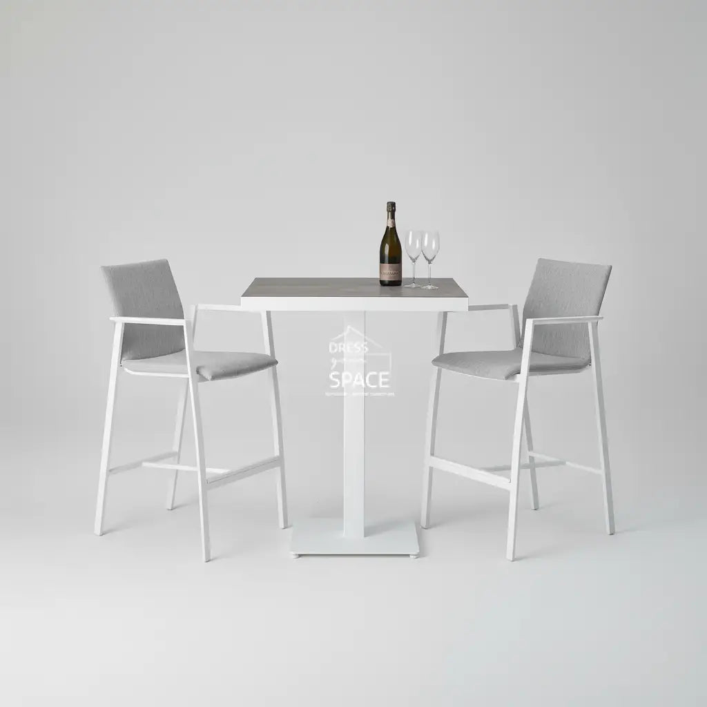 Bronte-Genoa Ceramic Bar 3 Piece Set - White - Outdoor Bar Set - DYS Outdoor