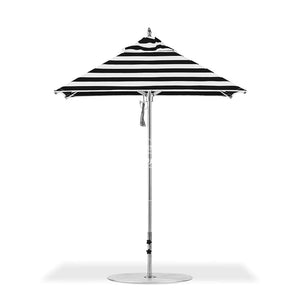 Greenwich Umbrella Standard Black White Stripe | Square - Outdoor Instant Shade