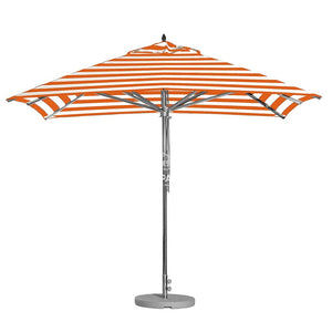 Greenwich Umbrella Custom Orange Stripe | Square - Outdoor Instant Shade