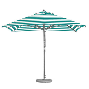 Greenwich Umbrella Custom Turquoise Stripe | Square - Outdoor Instant Shade