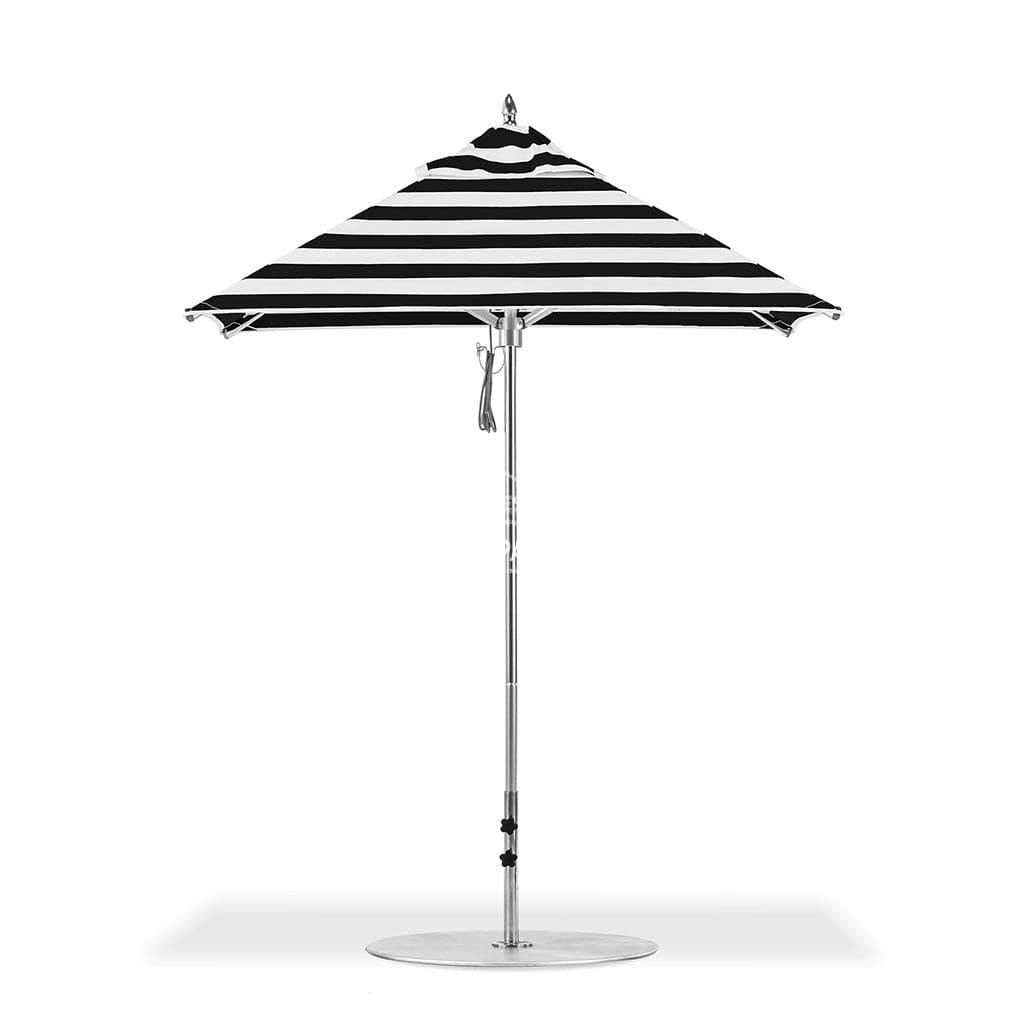 Greenwich Umbrella Standard Black White Stripe | Square - Outdoor Instant Shade