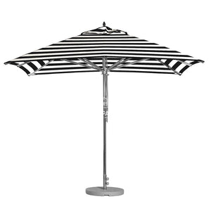 Greenwich Umbrella Standard Black White Stripe | Square - Outdoor Instant Shade