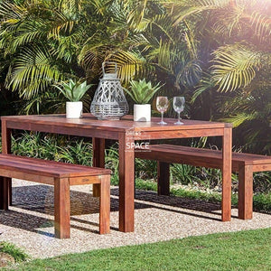 Harrison 3 Piece Merbau Bench Set - Outdoor Dining Set - DYS Outdoor