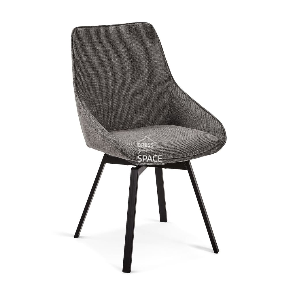 Haston Chair - Dark Grey Fabric - Indoor Dining Chair - La Forma