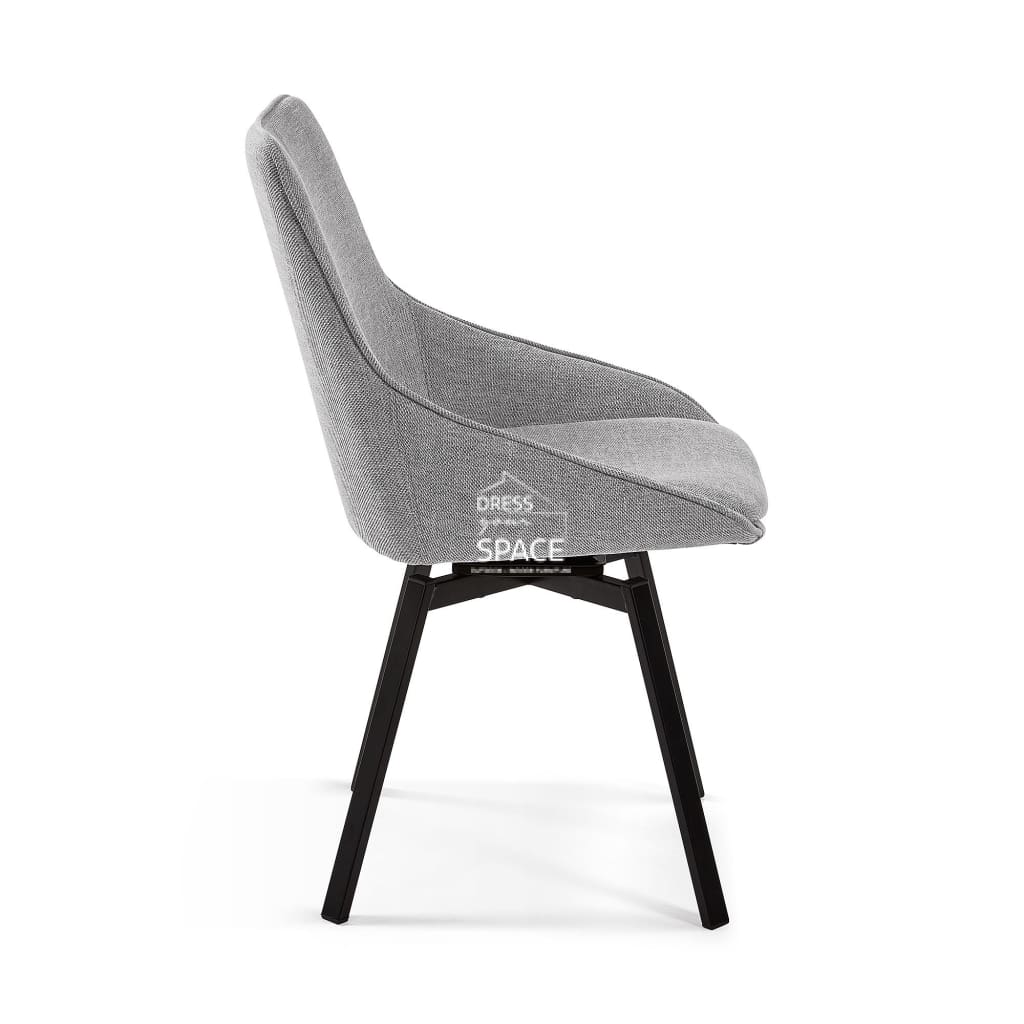 Haston Chair - Light Grey Fabric - Indoor Dining Chair - La Forma