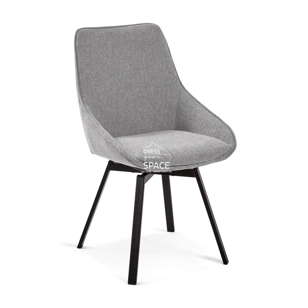 Haston Chair - Light Grey Fabric - Indoor Dining Chair - La Forma