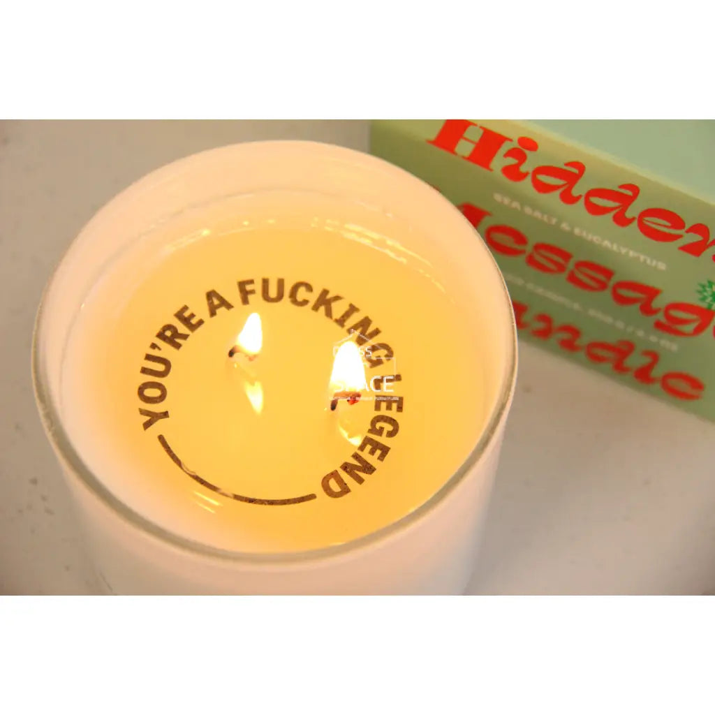 Hidden Message Candle - Sea Salt & Eucalyptus - Candle - Serenity Candles