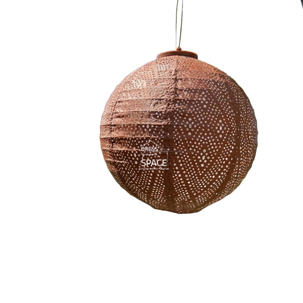 Ikat Round 30 - Copper - Solar Lantern - Outdoor Lighting - Lumiz