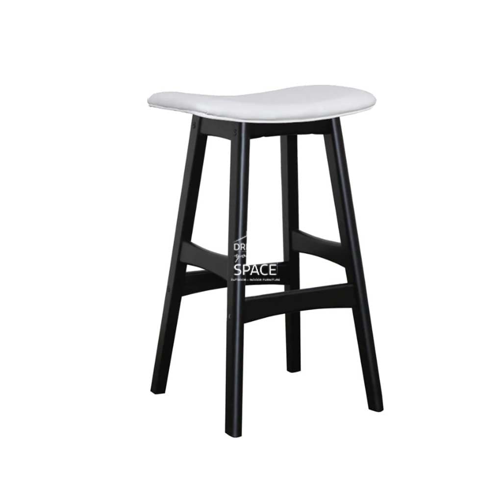 Jackie Counter Stool - Black Veneer Frame / White PU Seat - Indoor Counter Stool - DYS Indoor