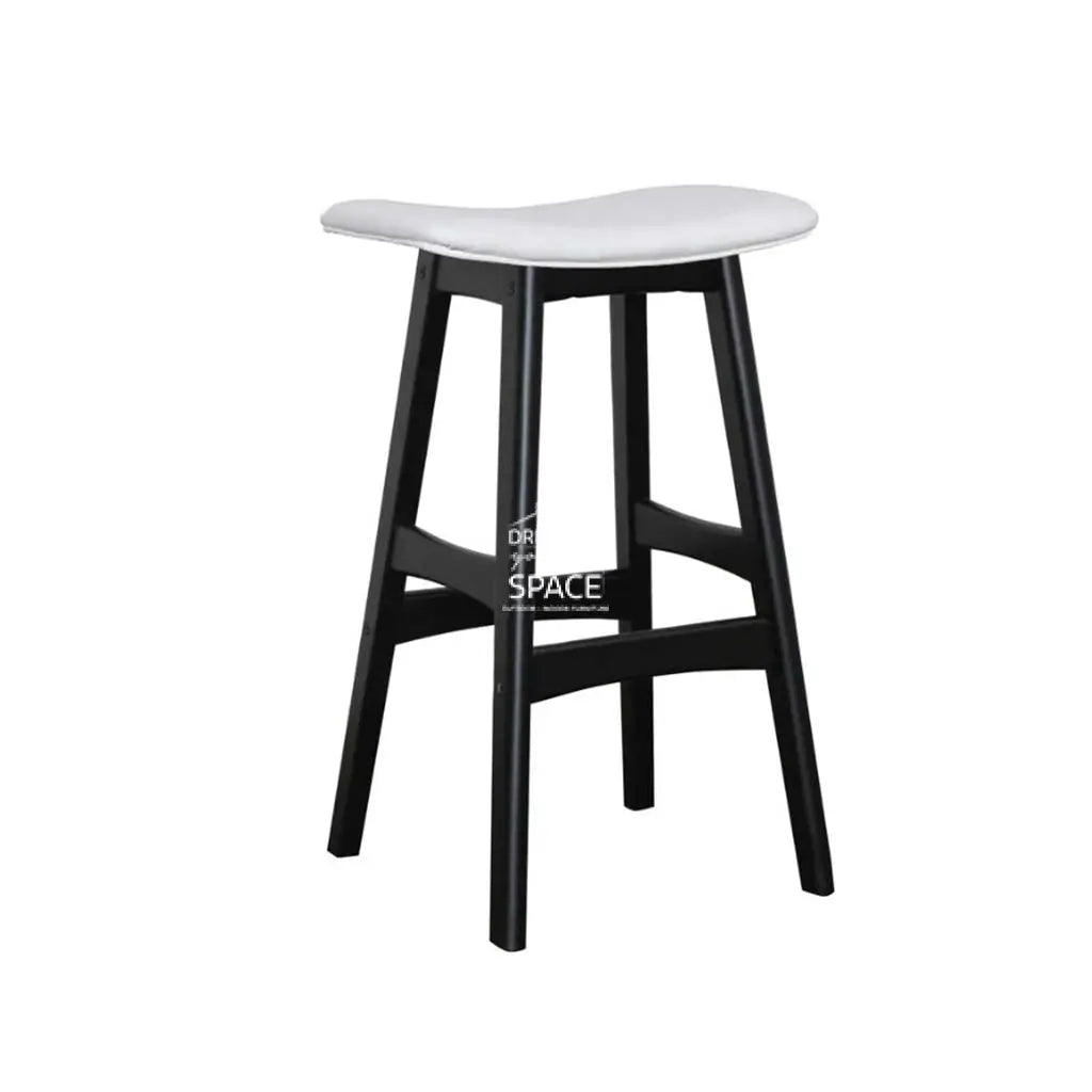 Jackie Counter Stool - Black Veneer Frame / White PU Seat - Indoor Counter Stool - DYS Indoor