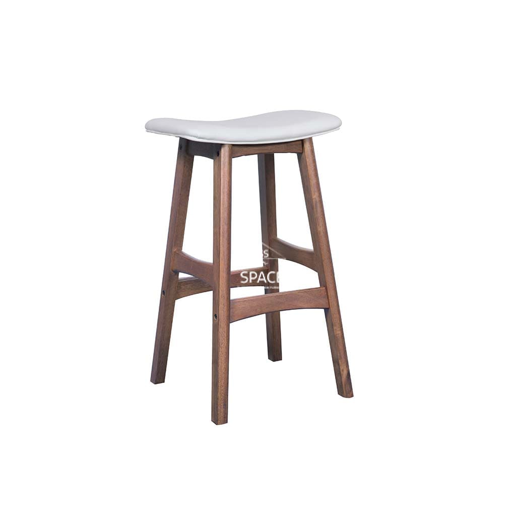 Jackie Counter Stool - Light Walnut Veneer Frame / White PU Seat - Indoor Counter Stool - DYS Indoor