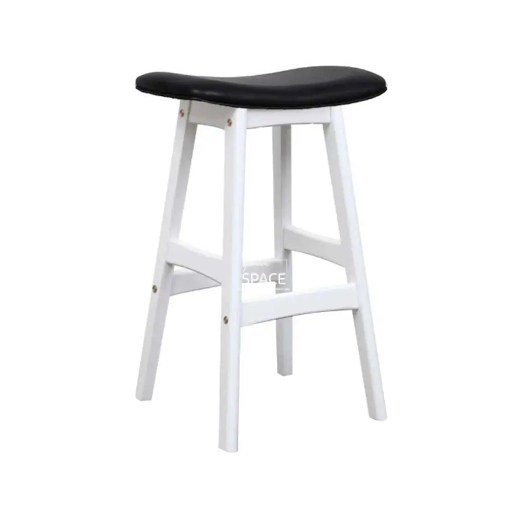 Jackie Counter Stool - White Veneer Frame / Black PU Seat - Indoor Counter Stool - DYS Indoor