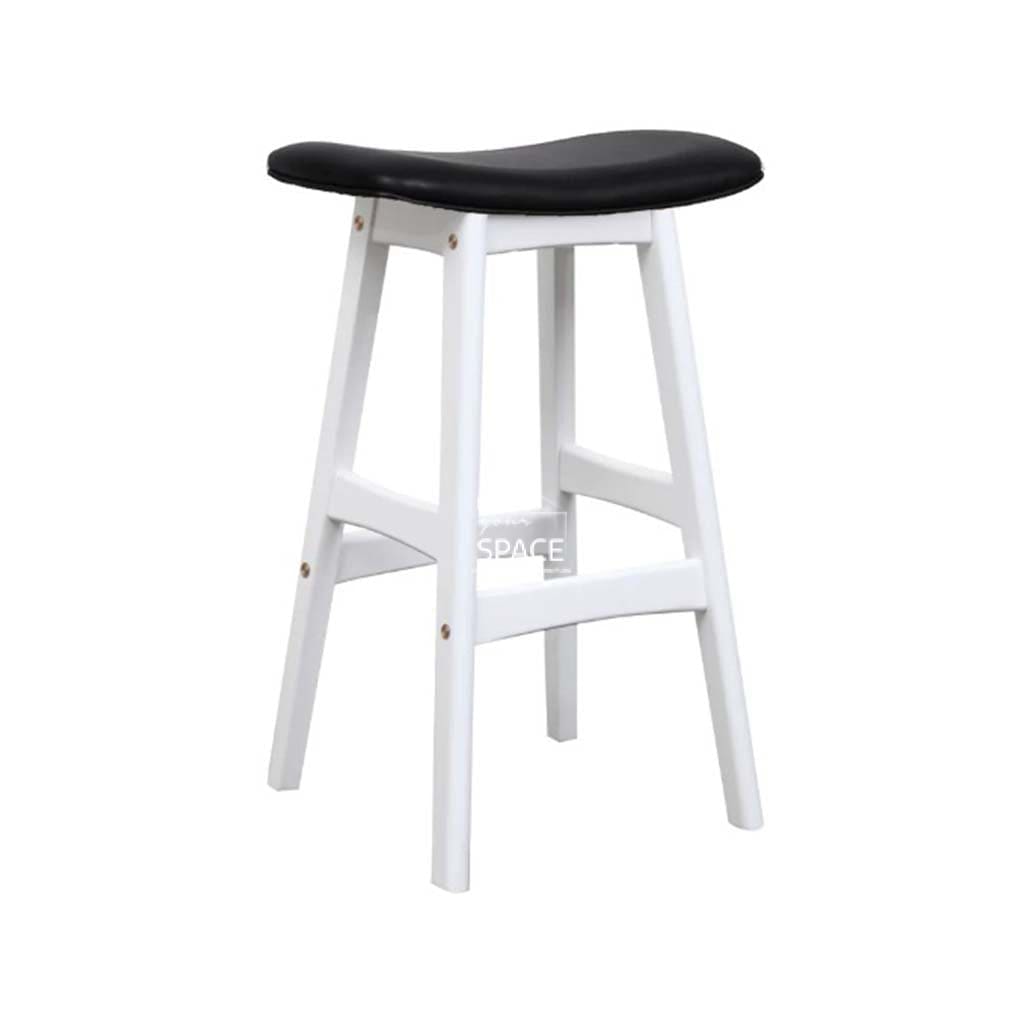 Jackie Counter Stool - White Veneer Frame / Black PU Seat - Indoor Counter Stool - DYS Indoor