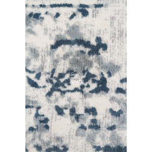 Kendra Farah Distressed Contemporary Rug White Blue Grey