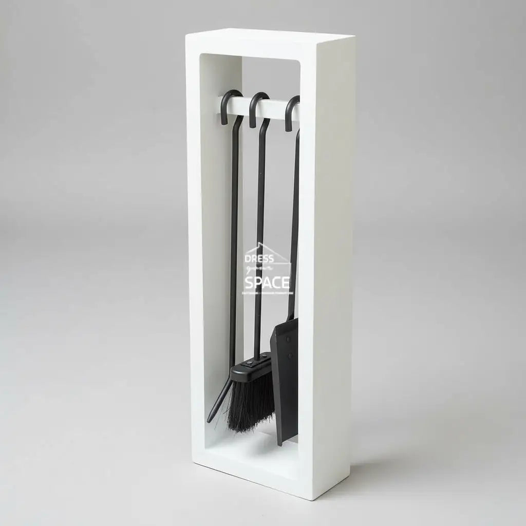 Kid Curry (White) 3P + Stand Fireplace Tool Set - Fireplace Tool Set - DYS Fireplace Accessories