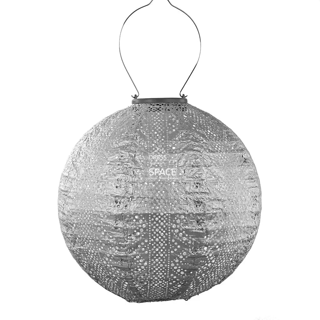 Lace Round 30 - Silver- Solar Lantern Outdoor Lighting Lumiz