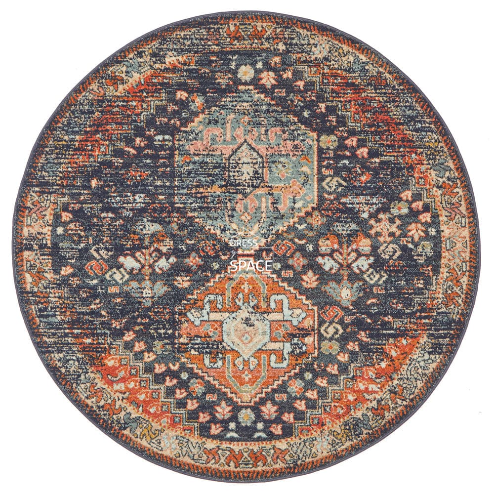 Legacy 854 Navy Round Rug - Indoor Round Rug - Rug Culture